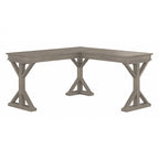 Linen White Oak / Driftwood Gray Farmhouse L-Shaped Desk, Single-Person, 60W