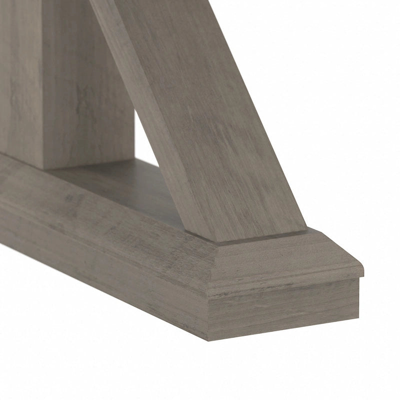 Linen White Oak / Driftwood Gray Farmhouse L-Shaped Desk, Single-Person, 60W