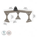 Linen White Oak / Driftwood Gray Farmhouse L-Shaped Desk, Single-Person, 60W
