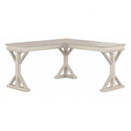 Linen White Oak / Driftwood Gray Farmhouse L-Shaped Desk, Single-Person, 60W