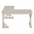 Linen White Oak / Driftwood Gray Farmhouse L-Shaped Desk, Single-Person, 60W