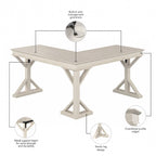 Linen White Oak / Driftwood Gray Farmhouse L-Shaped Desk, Single-Person, 60W
