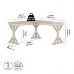 Linen White Oak / Driftwood Gray Farmhouse L-Shaped Desk, Single-Person, 60W