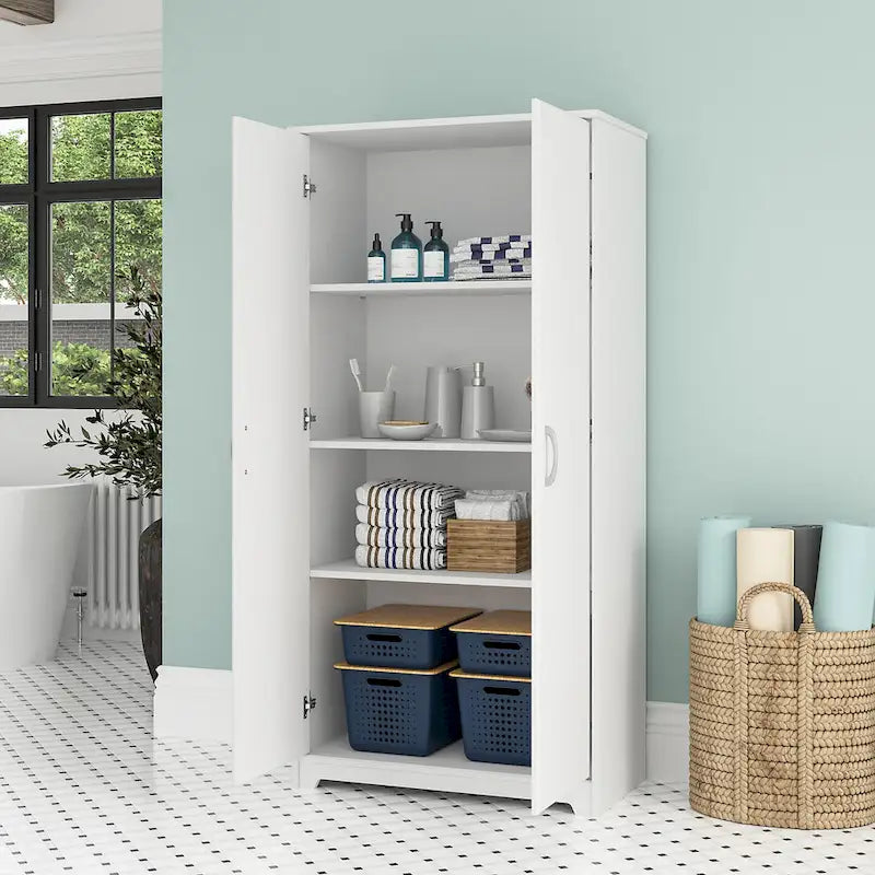 Multi-Color / 2-Door Style / Single-Person Assembly – Tall Bathroom Storage Cabinet