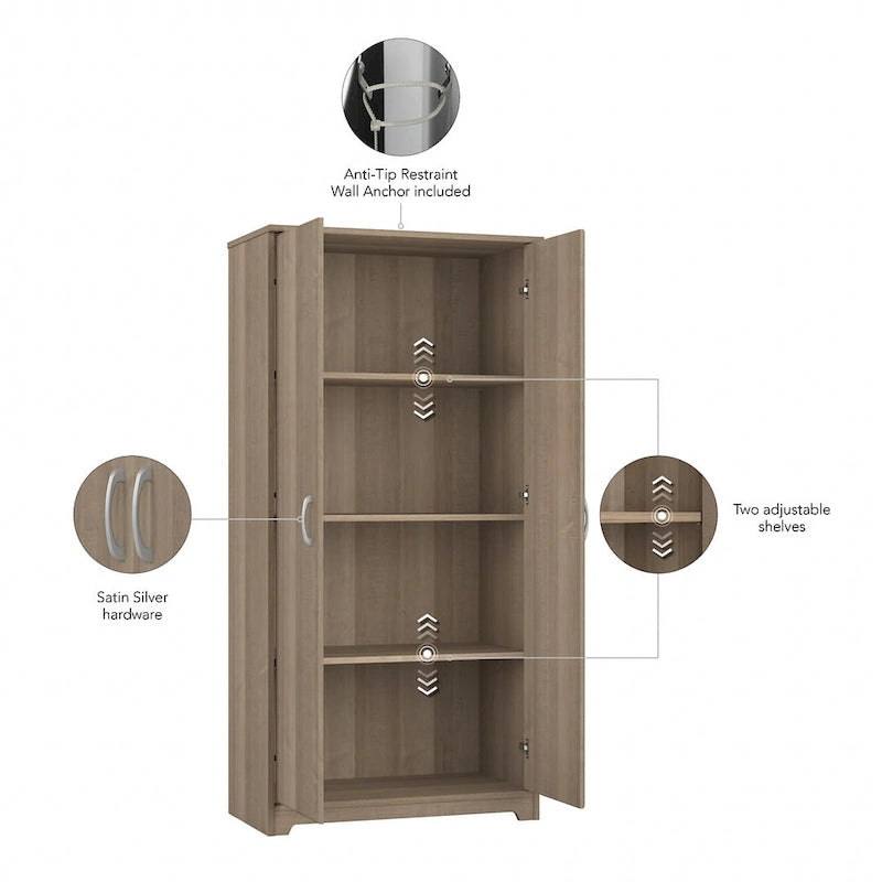 Multi-Color / 2-Door Style / Single-Person Assembly – Tall Bathroom Storage Cabinet