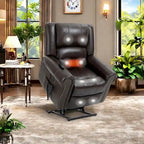Brown Power Lift Recliner Chair with Massage & Heat, Single Seat