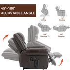 Brown Power Lift Recliner Chair with Massage & Heat, Single Seat