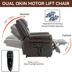 Brown Power Lift Recliner Chair with Massage & Heat, Single Seat