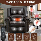 Brown Power Lift Recliner Chair with Massage & Heat, Single Seat