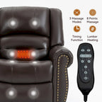 Brown Power Lift Recliner Chair with Massage & Heat, Single Seat