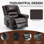 Brown Power Lift Recliner Chair with Massage & Heat, Single Seat