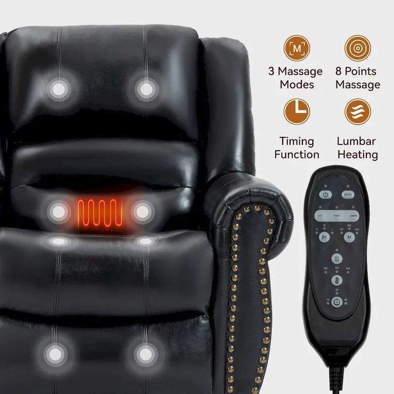 Brown Power Lift Recliner Chair with Massage & Heat, Single Seat