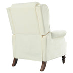 Beige / White+Blue Wingback Push-Back Recliner, Single Seat
