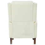 Beige / White+Blue Wingback Push-Back Recliner, Single Seat