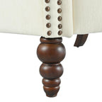 Beige / White+Blue Wingback Push-Back Recliner, Single Seat