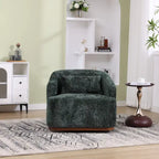 Emerald / Brown / Black / White / Gray / Wine Red Chenille & PU Swivel Accent Chair, Single Seat