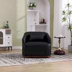 Emerald / Brown / Black / White / Gray / Wine Red Chenille & PU Swivel Accent Chair, Single Seat