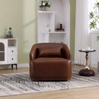 Emerald / Brown / Black / White / Gray / Wine Red Chenille & PU Swivel Accent Chair, Single Seat