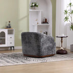 Emerald / Brown / Black / White / Gray / Wine Red Chenille & PU Swivel Accent Chair, Single Seat