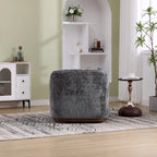 Emerald / Brown / Black / White / Gray / Wine Red Chenille & PU Swivel Accent Chair, Single Seat