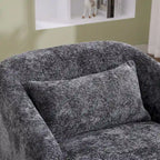 Emerald / Brown / Black / White / Gray / Wine Red Chenille & PU Swivel Accent Chair, Single Seat