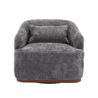 Emerald / Brown / Black / White / Gray / Wine Red Chenille & PU Swivel Accent Chair, Single Seat