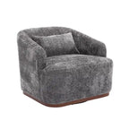 Emerald / Brown / Black / White / Gray / Wine Red Chenille & PU Swivel Accent Chair, Single Seat