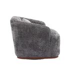 Emerald / Brown / Black / White / Gray / Wine Red Chenille & PU Swivel Accent Chair, Single Seat