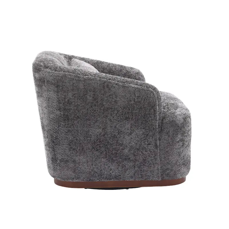 Emerald / Brown / Black / White / Gray / Wine Red Chenille & PU Swivel Accent Chair, Single Seat