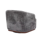Emerald / Brown / Black / White / Gray / Wine Red Chenille & PU Swivel Accent Chair, Single Seat