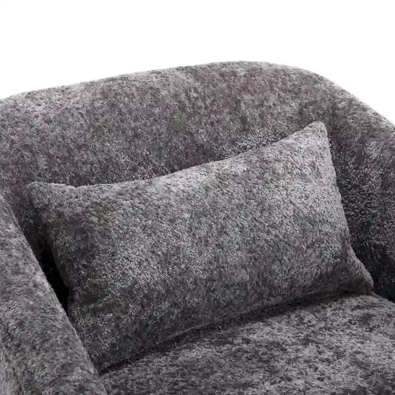 Emerald / Brown / Black / White / Gray / Wine Red Chenille & PU Swivel Accent Chair, Single Seat