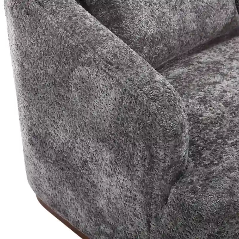 Emerald / Brown / Black / White / Gray / Wine Red Chenille & PU Swivel Accent Chair, Single Seat