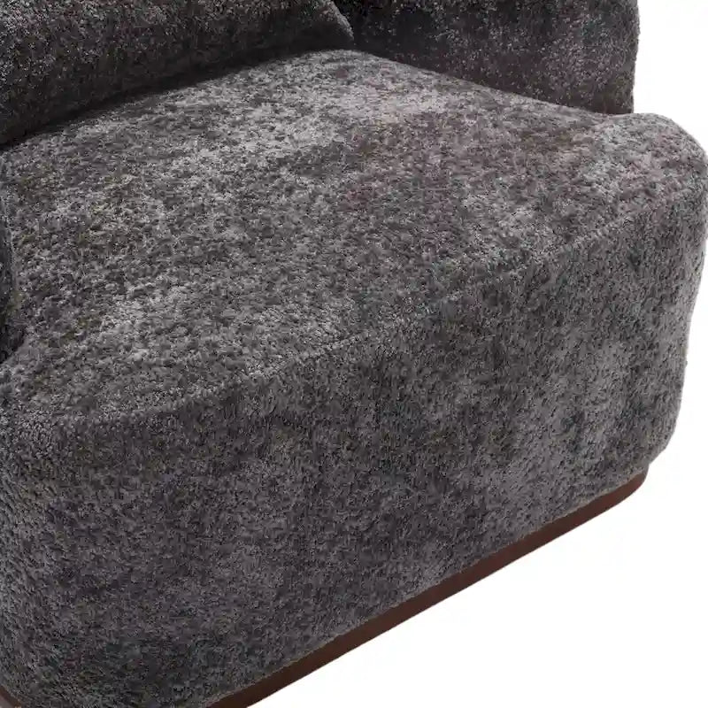 Emerald / Brown / Black / White / Gray / Wine Red Chenille & PU Swivel Accent Chair, Single Seat