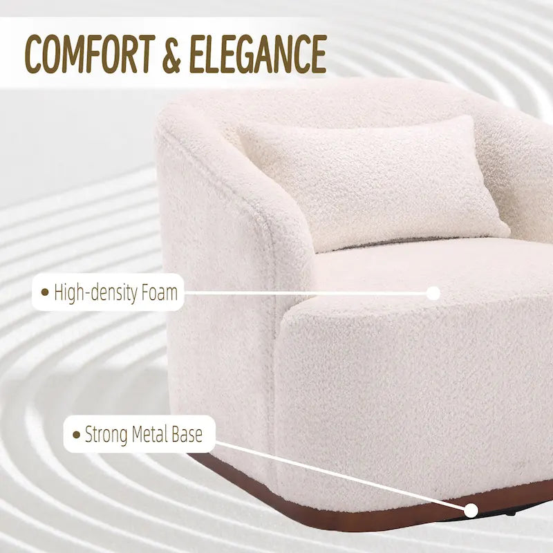 Emerald / Brown / Black / White / Gray / Wine Red Chenille & PU Swivel Accent Chair, Single Seat