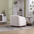 Emerald / Brown / Black / White / Gray / Wine Red Chenille & PU Swivel Accent Chair, Single Seat