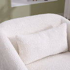 Emerald / Brown / Black / White / Gray / Wine Red Chenille & PU Swivel Accent Chair, Single Seat