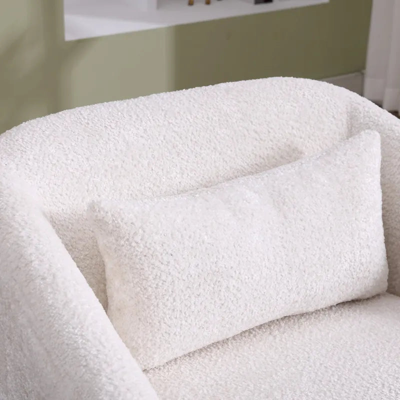 Emerald / Brown / Black / White / Gray / Wine Red Chenille & PU Swivel Accent Chair, Single Seat