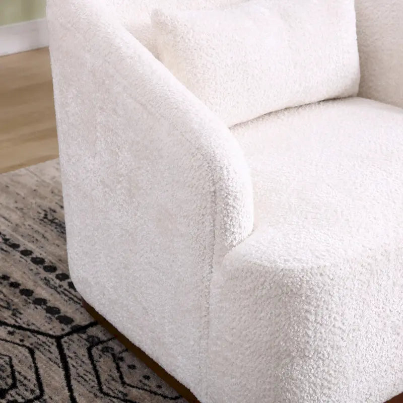 Emerald / Brown / Black / White / Gray / Wine Red Chenille & PU Swivel Accent Chair, Single Seat