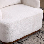 Emerald / Brown / Black / White / Gray / Wine Red Chenille & PU Swivel Accent Chair, Single Seat