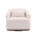 Emerald / Brown / Black / White / Gray / Wine Red Chenille & PU Swivel Accent Chair, Single Seat