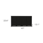 Black Wall-Mounted Cabinet with 4 Doors, Single