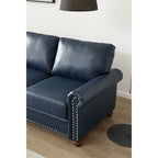 Burgundy/Navy Blue/Grey/Black PU Leather Sofa Set with Storage, 2-Piece 5-Seater