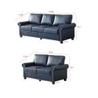 Burgundy/Navy Blue/Grey/Black PU Leather Sofa Set with Storage, 2-Piece 5-Seater