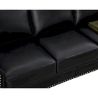 Burgundy/Navy Blue/Grey/Black PU Leather Sofa Set with Storage, 2-Piece 5-Seater