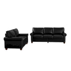 Burgundy/Navy Blue/Grey/Black PU Leather Sofa Set with Storage, 2-Piece 5-Seater