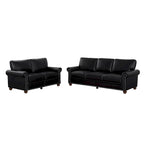 Burgundy/Navy Blue/Grey/Black PU Leather Sofa Set with Storage, 2-Piece 5-Seater