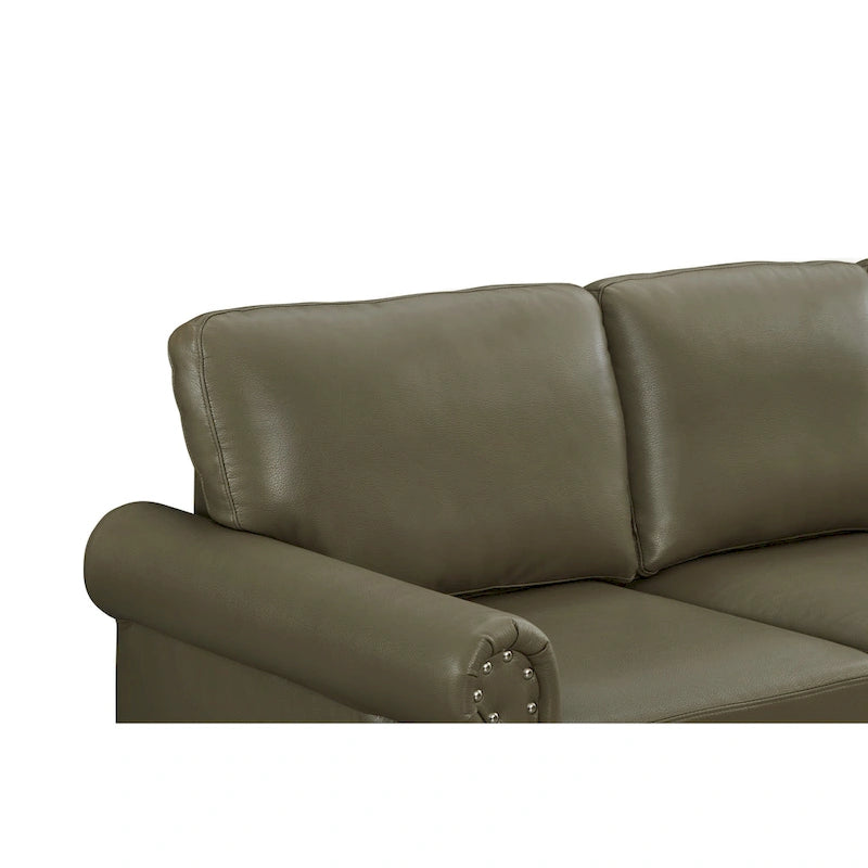 Burgundy/Navy Blue/Grey/Black PU Leather Sofa Set with Storage, 2-Piece 5-Seater