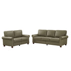 Burgundy/Navy Blue/Grey/Black PU Leather Sofa Set with Storage, 2-Piece 5-Seater