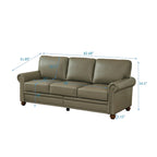 Burgundy/Navy Blue/Grey/Black PU Leather Sofa Set with Storage, 2-Piece 5-Seater