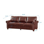 Burgundy/Navy Blue/Grey/Black PU Leather Sofa Set with Storage, 2-Piece 5-Seater